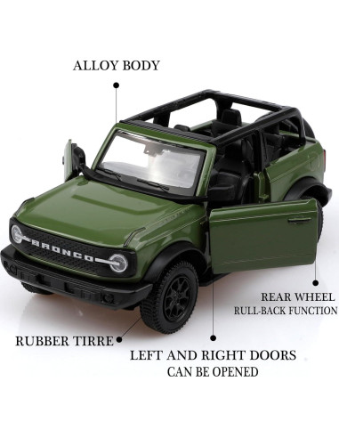 Coche de Metal a Escala 1/36 Ford Bronco TOKAXI Retroceso