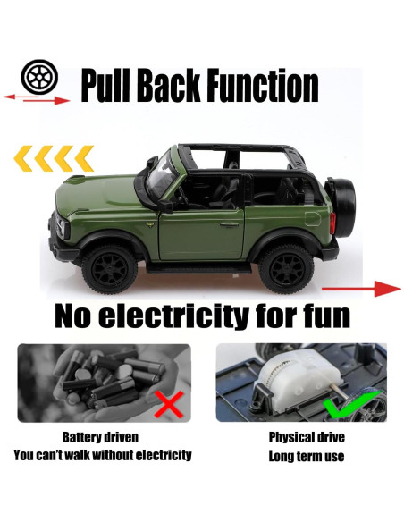 Coche de Metal a Escala 1/36 Ford Bronco TOKAXI Retroceso