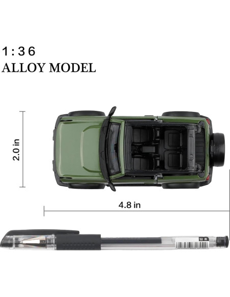 Coche de Metal a Escala 1/36 Ford Bronco TOKAXI Retroceso