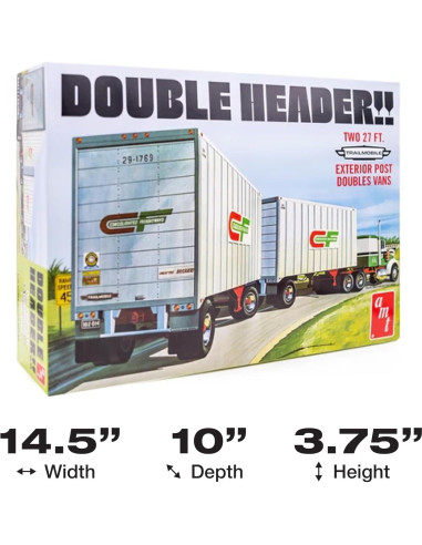 Remolques AMT Double Header Doble Eje 1/25 Kit Modelo