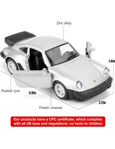 Coche Modelo 1/36 Porsche 911 Turbo RMZ City Plata 2