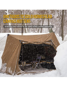Carpa OneTigris Solo Homestead TC 2 Personas Resistente al Fuego 2