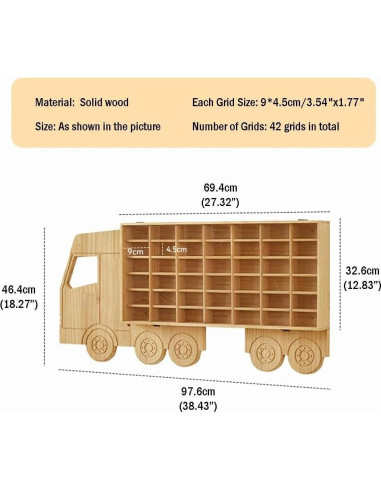 Estante de Juguetes Wasaiggon para 42 Coches 1/64 Madera