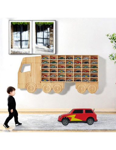 Estante de Juguetes Wasaiggon para 42 Coches 1/64 Madera