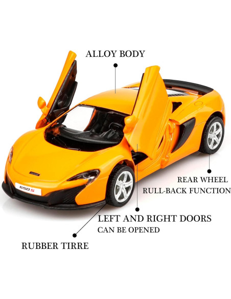 Coche de metal TOKAXI McLaren 650S a escala 1/36 retroceso Coche de metal TOKAXI McLaren 650S a escala 1/36 retroceso