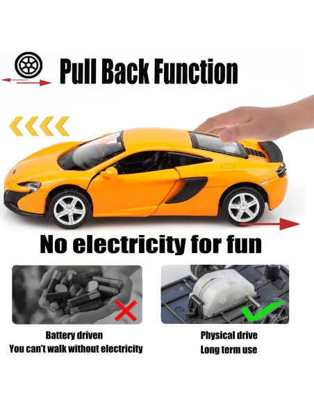 Coche de metal TOKAXI McLaren 650S a escala 1/36 retroceso Coche de metal TOKAXI McLaren 650S a escala 1/36 retroceso