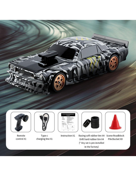 Coche Drift RC 1/43 Funnyndiy 15KM/H 4WD RTR con Luces