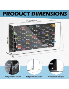 Estante Acrílico para Modelos de Autos 1/64 Briwooody 55x30x11.8cm 2