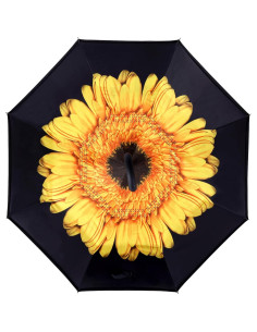 Paraguas Invertido Wxjiahetai Grande a Prueba de Viento Amarillo 2