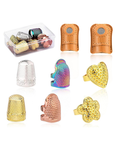 Kit de Dedales de Costura SECBOO 8 Piezas - Antipinchazos