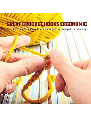 Juego de 9 Ganchos de Crochet Ergonomicos WILLBOND con Estuche