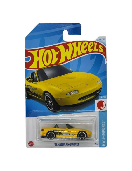 Hot Wheels Mazda MX-5 Miata 1991 Amarillo J-Imports 1:64