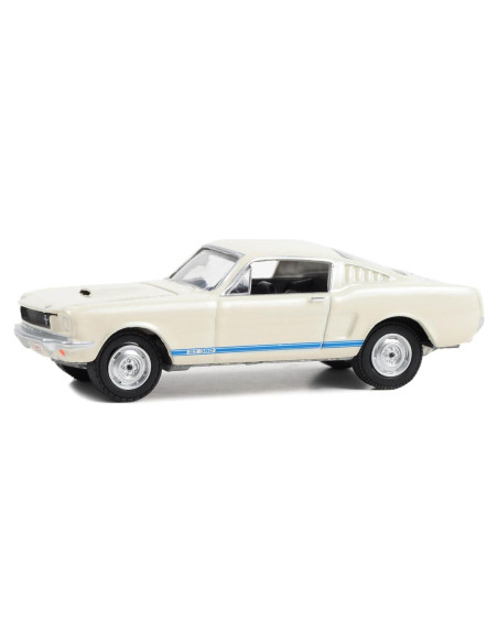 Coche Diecast 1965 Shelby GT350 Blanco Rayas Azules Greenlight