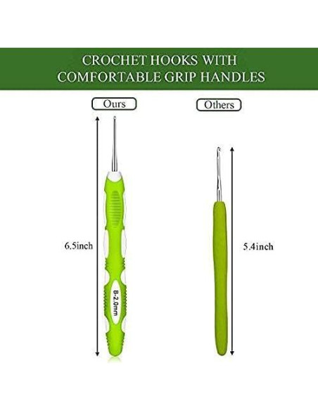 Juego de 9 Ganchos de Crochet Ergonomicos WILLBOND con Estuche