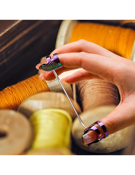 Kit de Dedales de Costura SECBOO 8 Piezas - Antipinchazos