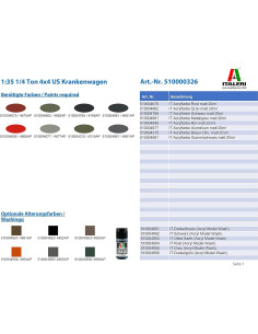 Italeri 510000326 - Kit Modelo 1/4 Ton 4x4 Ambulancia Jeep 1:35 2