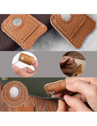 Kit de Dedales de Costura SECBOO 8 Piezas - Antipinchazos