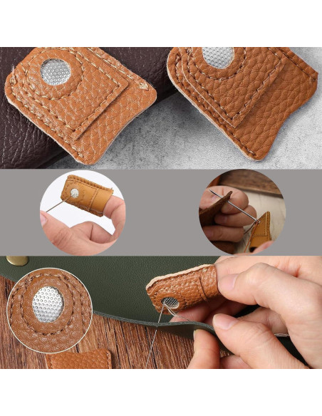 Kit de Dedales de Costura SECBOO 8 Piezas - Antipinchazos