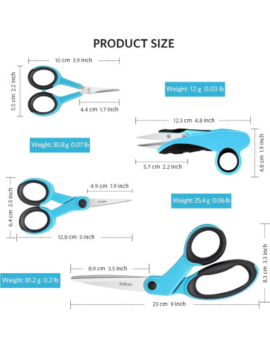 Paquete de Tijeras de Costura Premium Asdirne - 4 Piezas