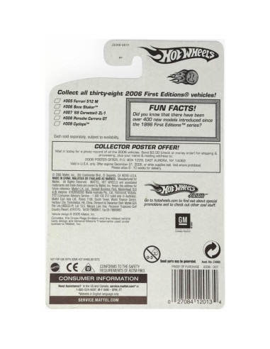 Hot Wheels Mattel 2006 Corvette ZL-1 1:64 Die-cast
