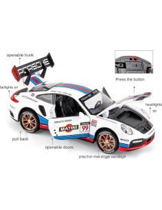 Coche de Juguete Porsche 911 GT3 RS 1:32 con Luz y Sonido 2
