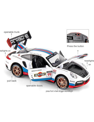 Coche de Juguete Porsche 911 GT3 RS 1:32 con Luz y Sonido