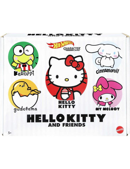 Hot Wheels Sanrio 5-Pack Coche Carácter 1:64 Hello Kitty y Más