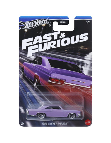 Auto Die Cast Hot Wheels 1966 Chevy Impala 1:64 Púrpura