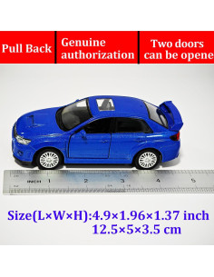 Coche de Juguete Subaru Impreza WRX STI 1:36 Retroceso Azul 2