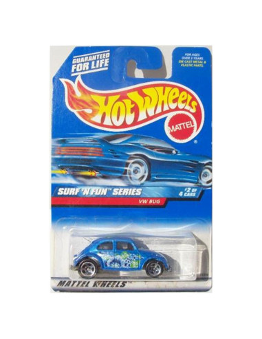Hot Wheels VW Bug 1999 Surf N Fun Azul 1:64 Coleccionable