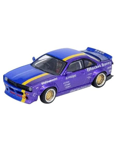 Coche Diecast Inno Models Silvia S14 RHD 1/64 Azul y Púrpura