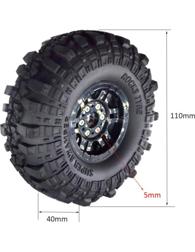4 Sets Neumáticos y Ruedas 1.9" RC Crawler RCapture 1/10