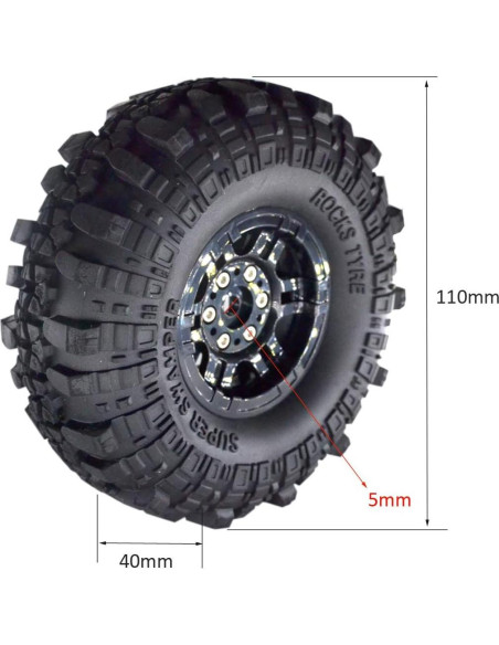 4 Sets Neumáticos y Ruedas 1.9" RC Crawler RCapture 1/10