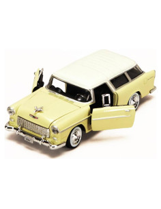 Modelo de Coche Diecast 1955 Chevy Bel Air Nomad Amarillo 1/24
