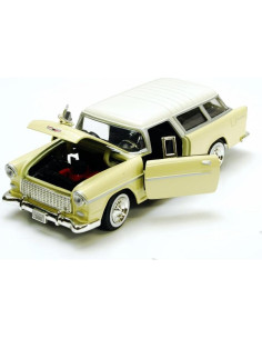 Modelo de Coche Diecast 1955 Chevy Bel Air Nomad Amarillo 1/24 2