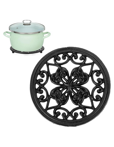 Trivet Redondo de Hierro Fundido BTSKY 17.5 cm Antideslizante