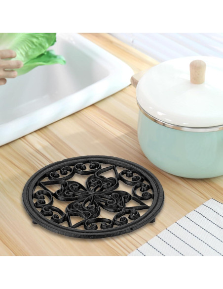 Trivet Redondo de Hierro Fundido BTSKY 17.5 cm Antideslizante