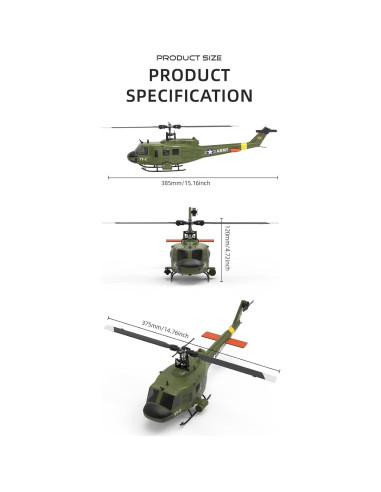 Helicóptero RC YUXIANG F07 UH-1 Huey 1:34 Brushless 6CH