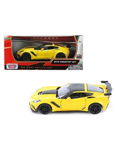Modelo de Coche Diecast Chevrolet Corvette ZR1 2019 Amarillo 1/24