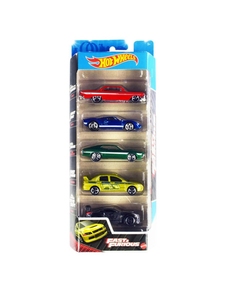 Hot Wheels Rápidos y Furiosos Paquete 5 Autos 1:64 Colección