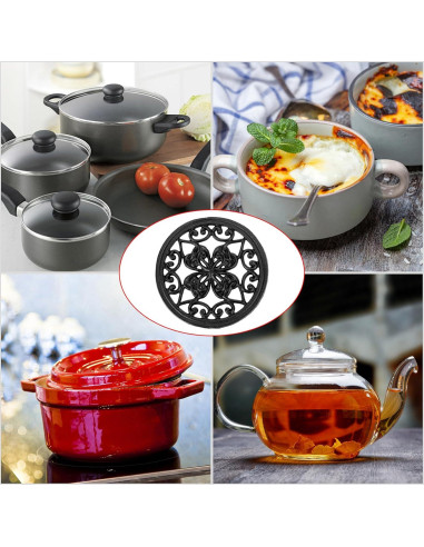 Trivet Redondo de Hierro Fundido BTSKY 17.5 cm Antideslizante
