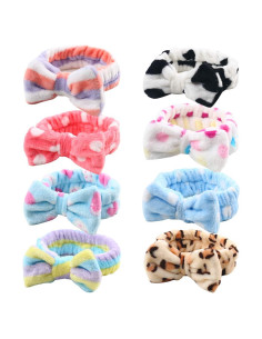 8 Bandas de Maquillaje para Spa 3 Nutrias - Microfibra Suave