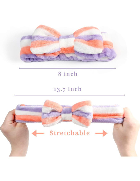 8 Bandas de Maquillaje para Spa 3 Nutrias - Microfibra Suave