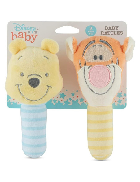Conjunto de Sonajeros de Peluche Disney Winnie The Pooh y Tigger - Pack de 2