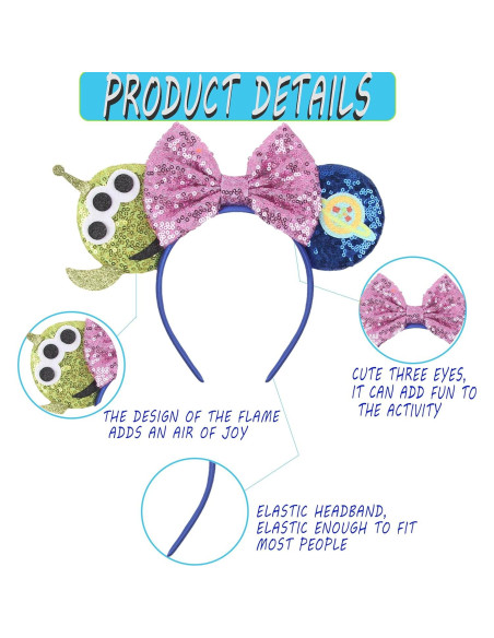 Diadema de orejas de ratón Toy Story con moño alienígena