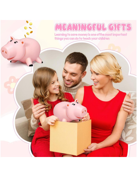 Alcancía Cerdo Rosa BewthU 19 cm Juguete Regalo Niños