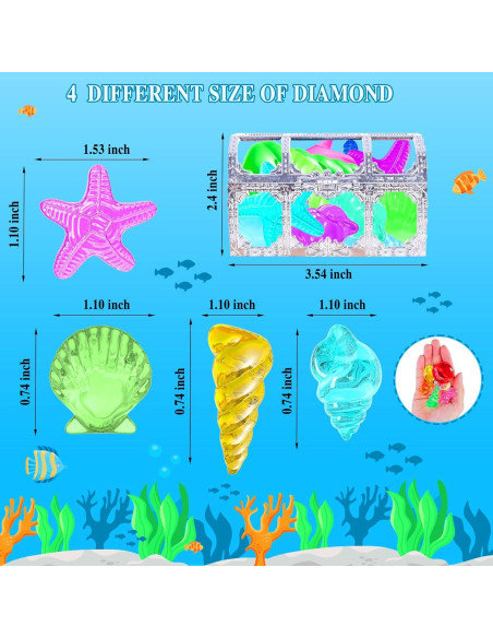 Set de Juguetes de Buceo MGparty 24 Gemas Coloridas con Caja