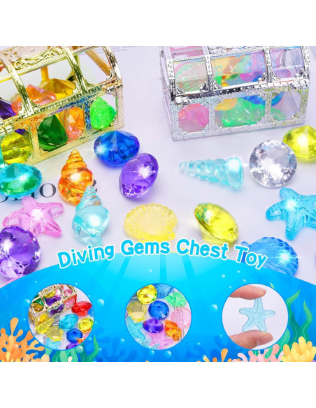 Set de Juguetes de Buceo MGparty 24 Gemas Coloridas con Caja