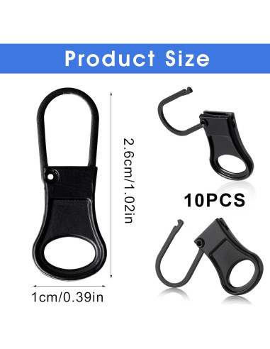 10 Piezas Tiradores de Cremallera Desmontables Ouligay