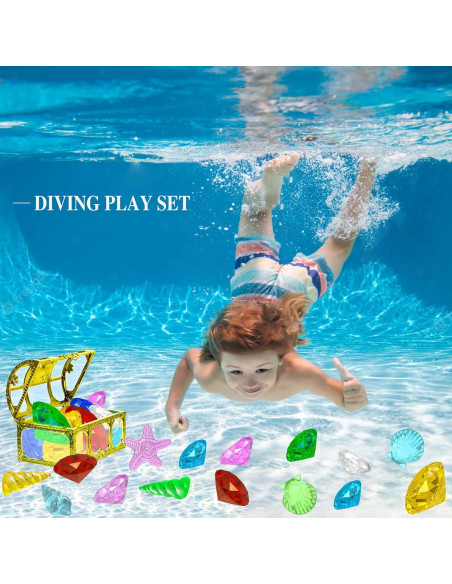 Set de Juguetes de Buceo MGparty 24 Gemas Coloridas con Caja